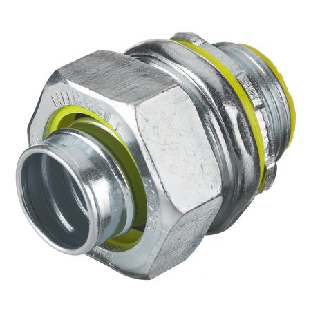 HUBBELL WIRING DEVICE-KELLEMS Kellems Wire Management, Liquidtight System, Straight Male Liquid Tight Connector, 2", Steel, Insulated H2001